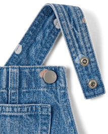 Baby And Toddler Girls Print Denim Shortalls