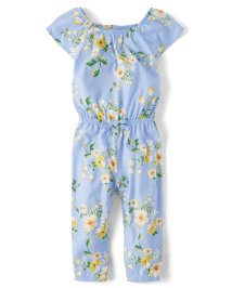 Baby And Toddler Girls Mix And Match Short Flutter Sleeve Floral Print Knit Jumpsuit WHIRLWIND The Children s Place CA