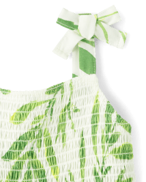 Toddler Girls Matching Family Palm Leaf Ruffle Dress