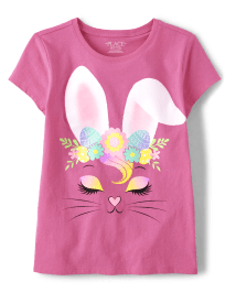 Fille Easter Bunny T-shirt imprimé