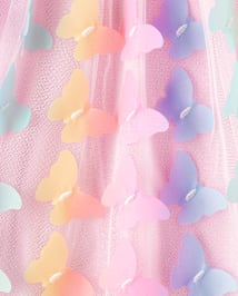 Robe ajustée et évasée en maille papillon 3D arc-en-ciel pour fille