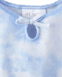 Girls Tie Dye Pointelle Top