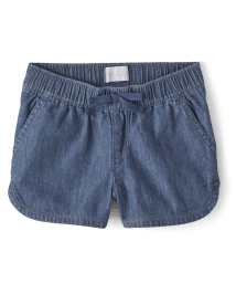 Girls Chambray Pull On Shorts