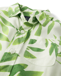 Baby And Toddler Boys Matching Family Palm Leaf Button Up Shirt