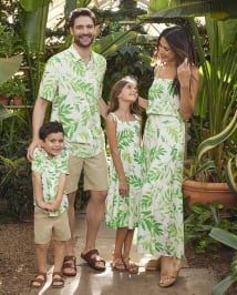 Baby And Toddler Boys Matching Family Palm Leaf Button Up Shirt