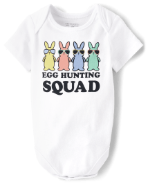 Unisex Baby Matching Family Short Sleeve Easter Egg Hunting Squad