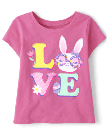 Baby And Toddler Girls Easter Love Graphic Tee