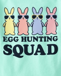 Unisex Baby And Toddler Matching Family Short Sleeve Easter Egg Hunting  Squad Graphic Tee