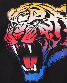 Boys Short Sleeve Tiger Graphic Tee | The Children's Place CA - BLACK
