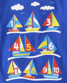 Baby And Toddler Boys Sailboat Numbers Graphic Tee