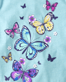 Fille Papillon T-shirt imprimé