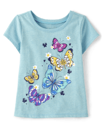 Baby And Toddler Girls Butterfly Graphic Tee