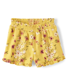 Pimfylm Cotton Baby Toddler Girls Cotton Icing Ruffles Shorts Pants Yellow  2-3 Years