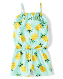 Baby And Toddler Girls Pineapple Ruffle Romper