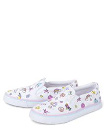 Girls Doodle Slip On Sneakers