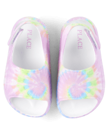 Toddler Girls Rainbow Tie Dye Slides