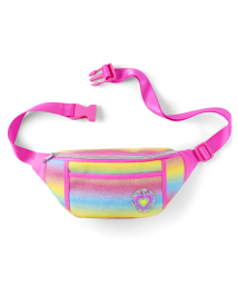 Girls Glitter Rainbow Heart Belt Bag