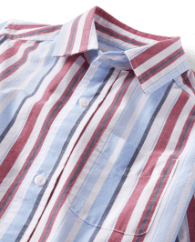 Chemise boutonnée en popeline rayée pour garçon