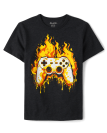 Boys Flame Controller Graphic Tee