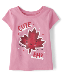 Baby And Toddler Girls Cute Eh Graphic Tee