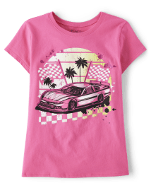 Girls Racecar Graphic Tee