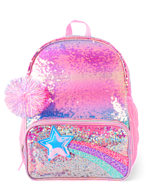 Girls Rainbow Sequin Shakey Star Backpack