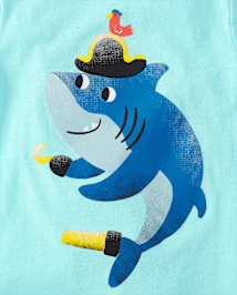 Baby And Toddler Boys Pirate Shark Graphic Tee