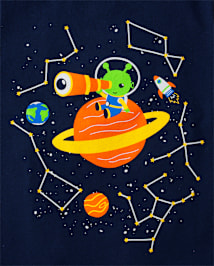 Baby And Toddler Boys Glow Alien Graphic Tee