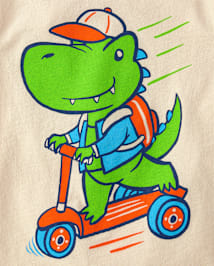 Baby And Toddler Boys Dino Scooter Graphic Tee