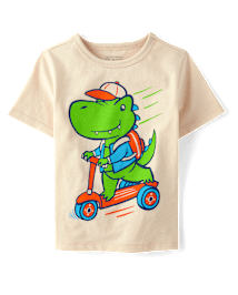 Baby And Toddler Boys Dino Scooter Graphic Tee