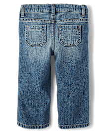 Toddler Girls Patch Pocket Wide Leg Jeans