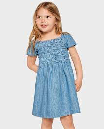 Toddler Girls Chambray Smocked Dress