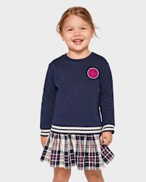 Baby And Toddler Girls Long Sleeve Happy Face Sweatshirt Dress TIDAL The Children s Place CA