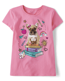 Girls Dog Books Graphic Tee