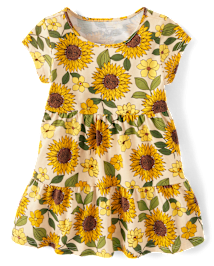 Baby And Toddler Girls Sunflower Tiered Dress