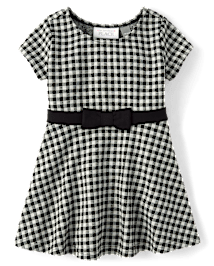 tout-petit, fille Gingham Robe évasée