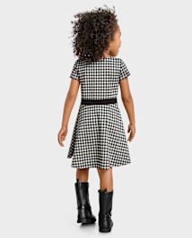 tout-petit, fille Gingham Robe évasée
