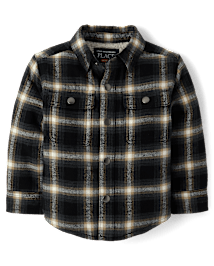 Baby And Toddler Boys Plaid Sherpa Lined Shacket