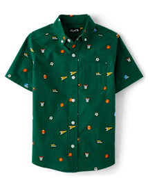 Boys Sport Poplin Button Up Shirt