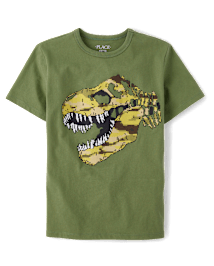 Boys Camo Dino Graphic Tee