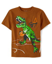 Boys Dino Basketball Graphic Tee