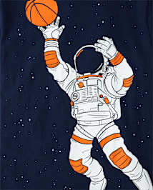 Boys Astronaut Basketball Graphic Tee