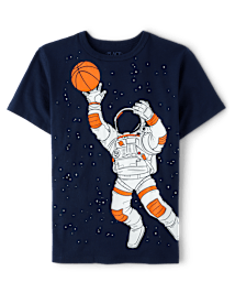 Boys Astronaut Basketball Graphic Tee