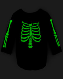 Unisex Baby Matching Family Glow Skeleton Graphic Bodysuit