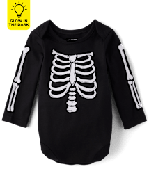 Unisex Baby Matching Family Glow Skeleton Graphic Bodysuit