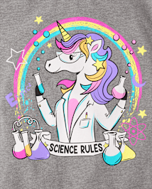 Girls Unicorn Scientist Graphic Tee