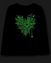 Girls Glow Spiderweb Heart Graphic Tee