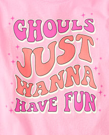 Girls Glow Ghouls Fun Graphic Tee