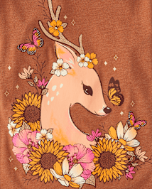 Girls Deer Graphic Tee