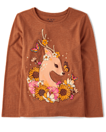 Girls Deer Graphic Tee